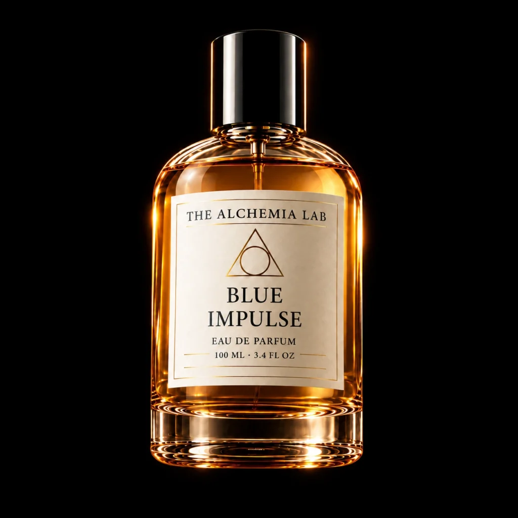 Blue Impulse Eau de Parfum 100 ml de The Alchemia Lab — portada catálogo negro mate