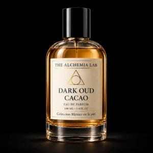 Dark Oud Cacao Eau de Parfum 100 ml de The Alchemia Lab — notas de cacao amargo y bergamota · chocolate oscuro, oud y rosa